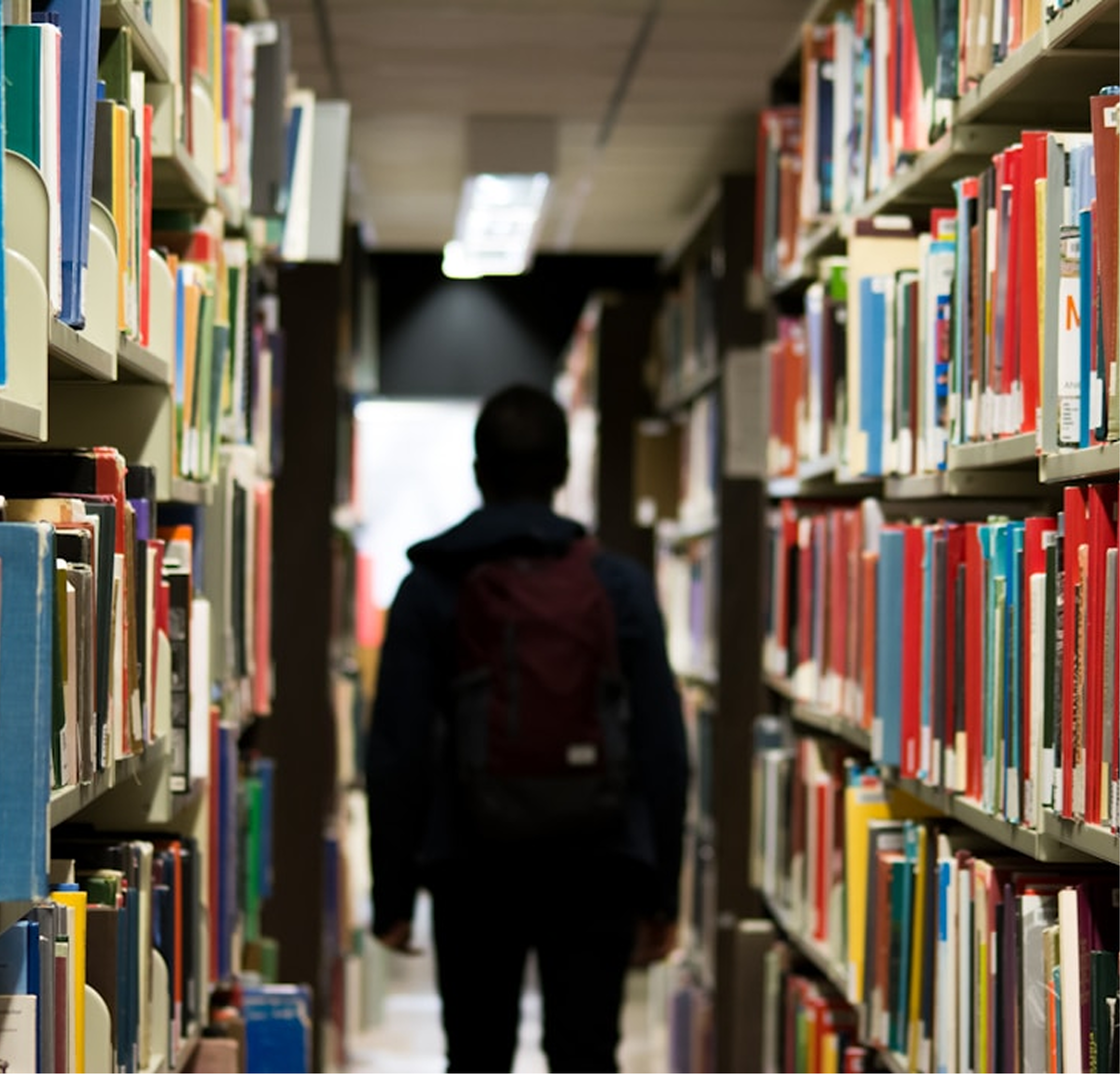 Students standing at the beginning of multiple future paths